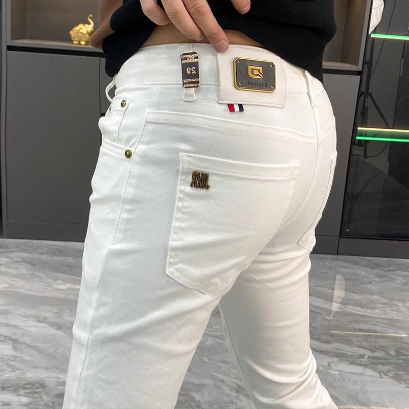 Men'S Fashion Jeans And Boots - White Jeans Men's European Goods 2025