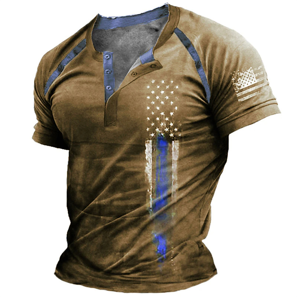 Mens Fashion Trend - Funny 3D American Flag Print Men's