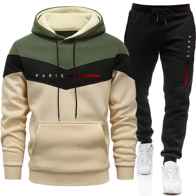 Mens Fashion Trend - Paris Fashion Men's Hoodies Set Daily