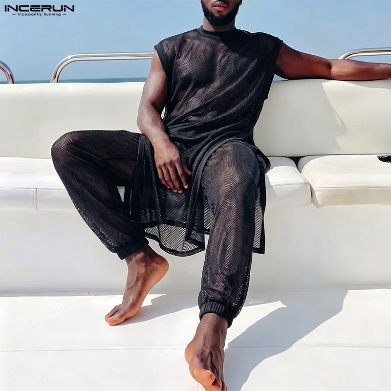 INCERUN Men Sets Mesh See Thro - đánh giá và giá Men'S Fashion
