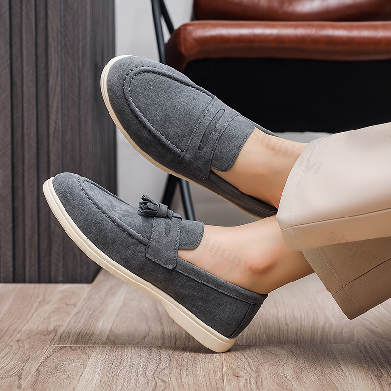 Men Flat Loafers Frosted Suede - đánh giá và giá Men'S Fashion For Wedding