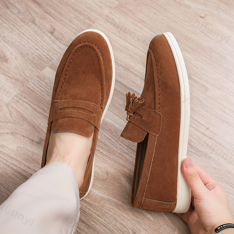 Men Flat Loafers Frosted Suede - đánh giá và giá Men'S Fashion For Wedding