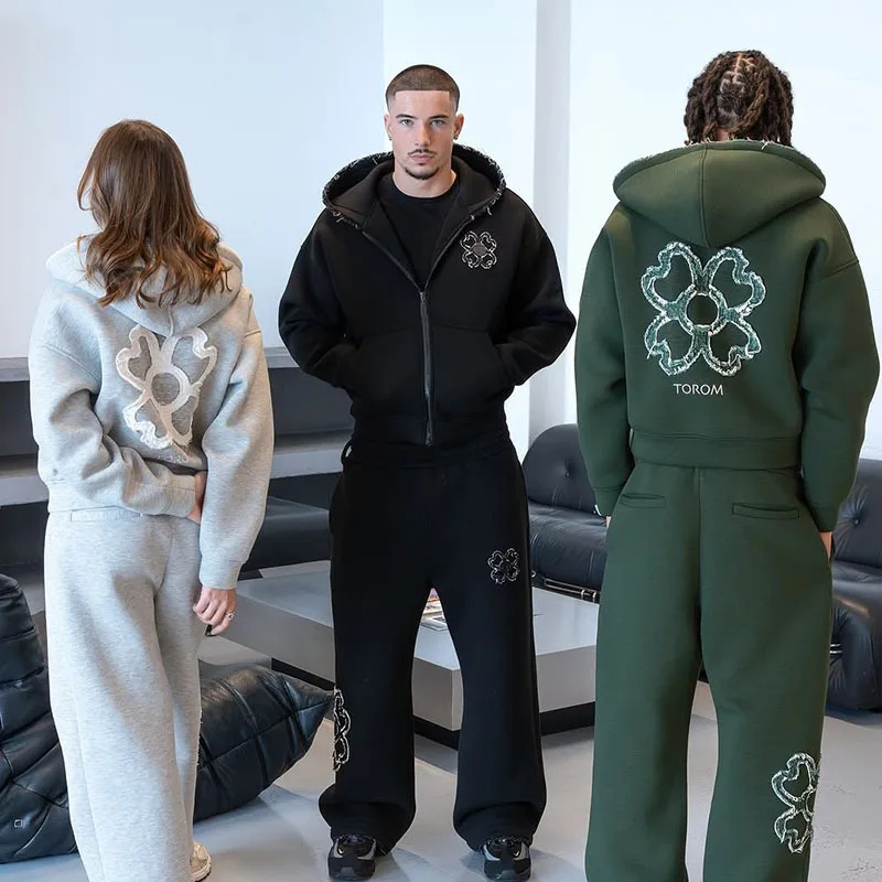 Spring Autumn Oversized 4 Leaf - đánh giá và giá Mens Fashion Zip Up