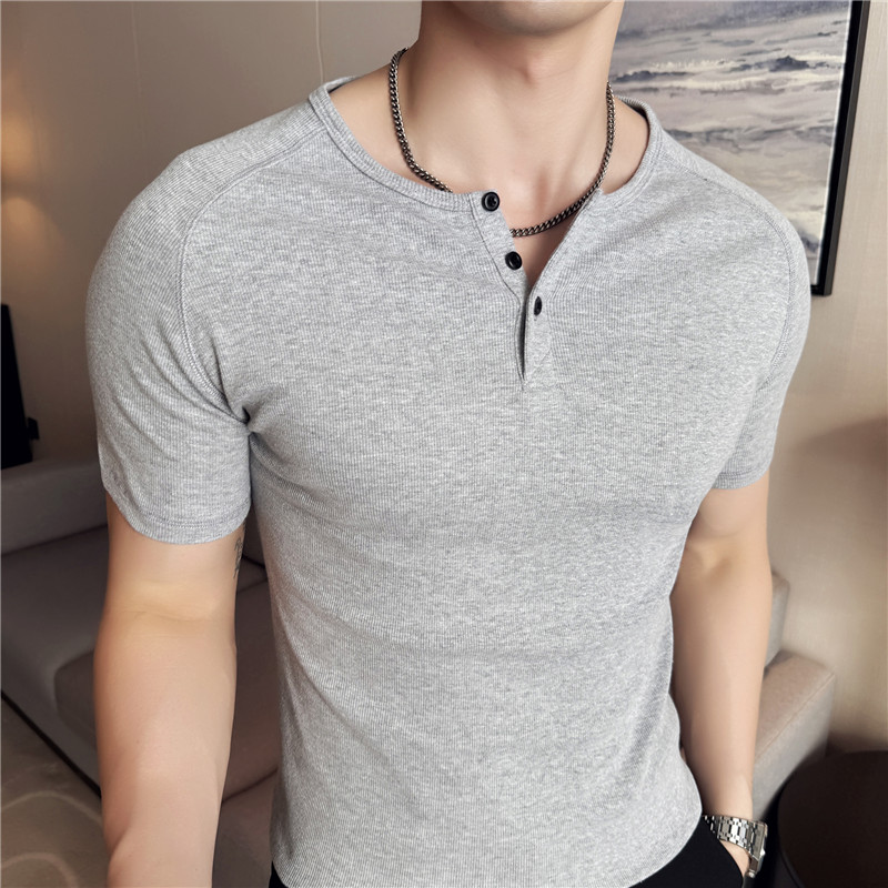 Men's Slim Fit Henley T-Shirt  - đánh giá và giá Muscle Tee Workout