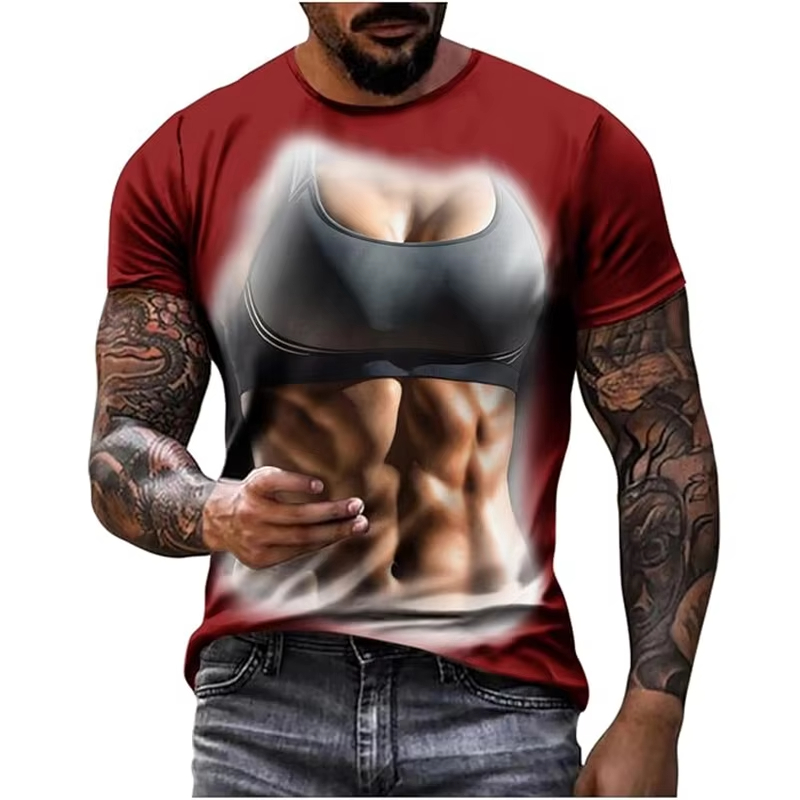 New Funny Muscle Pattern 3D Pr - đánh giá và giá Muscle Tee Workout