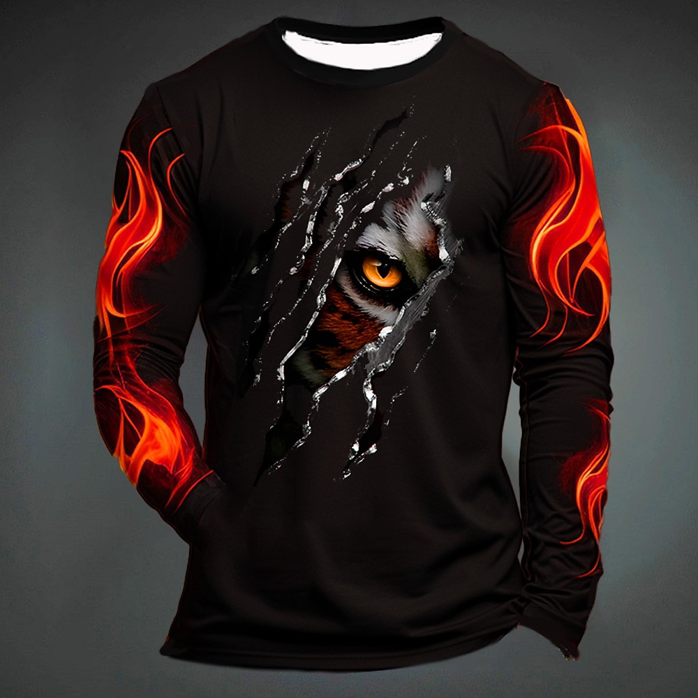 Funny Tiger Print T Shirt For  - đánh giá và giá Mens Fashion Trend