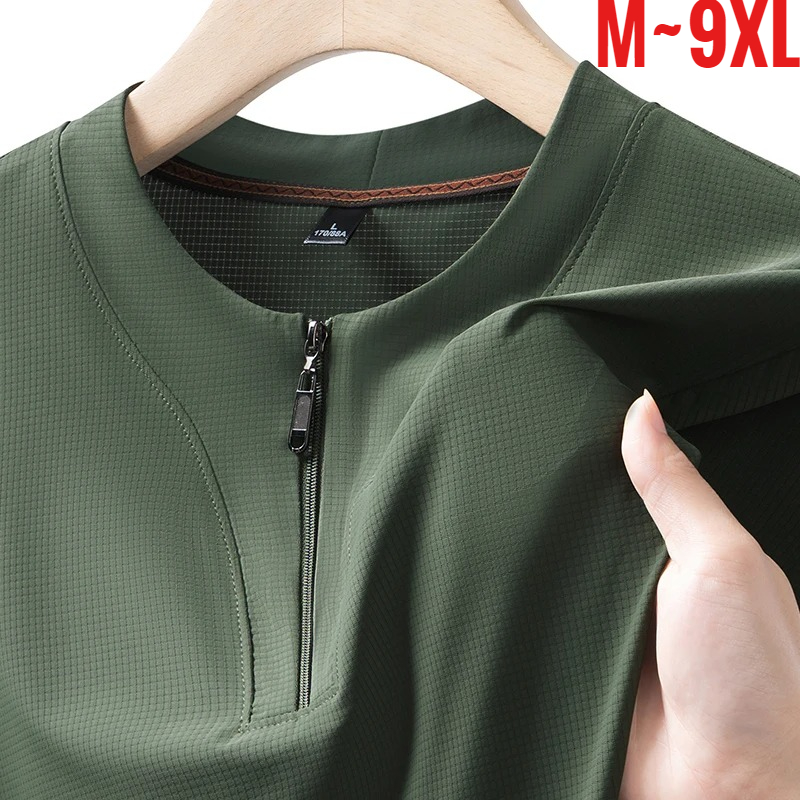 Big Size 9XL Men's Ice Silk He - đánh giá và giá Mens Fashion Zip Up