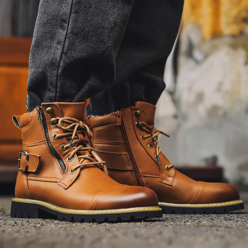 Quality Men Leather Boots Meta - đánh giá và giá Mens Fashion Zip Up