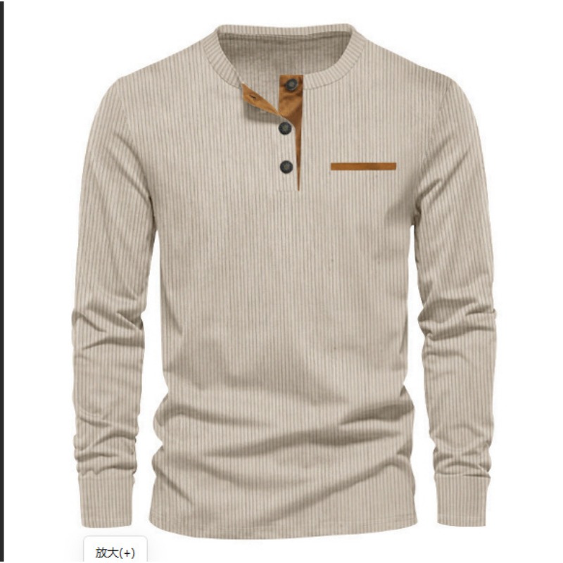 Men's Corduroy Henley Neck Lon - đánh giá và giá Mens Fashion Trend