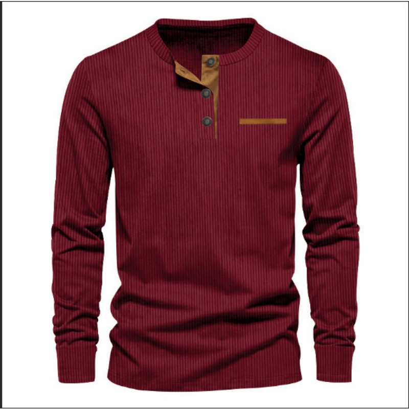 Men's Corduroy Henley Neck Lon - đánh giá và giá Mens Fashion Trend