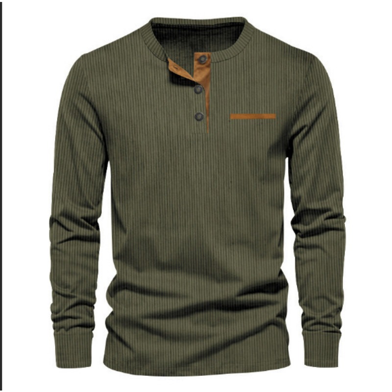Men's Corduroy Henley Neck Lon - đánh giá và giá Mens Fashion Trend